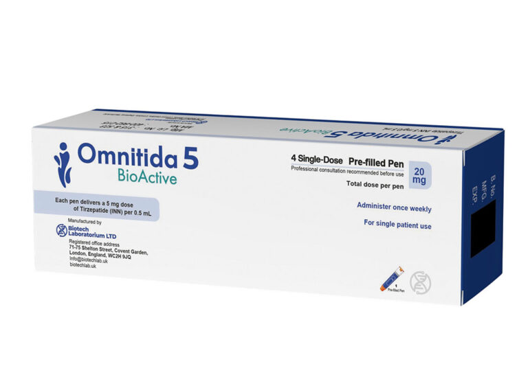 Omnitida 5 BioActive carton — tirzepatide 5 mg per 0.5 mL, 4-dose pre-filled pen